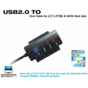 Image de FS33042 USB 2.0 to One Calbe for IDE and SATA 2.5 3.5 Hard Drive
