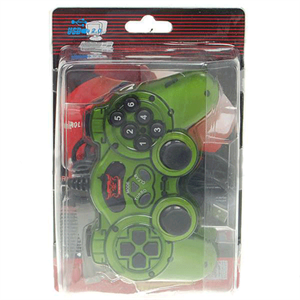 Picture of FirstSing FS10035 USB 2.0 Shock Joypad Controller Gamepad for PC (Green + Black)