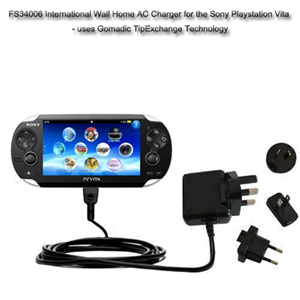 FirstSing FS34006 International Wall Home AC Charger for the Sony Playstation Vita - uses Gomadic TipExchange Technology の画像