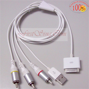 Picture of FirstSing FS27012 Composite TV AV Cable for iPad iPhone 4G 3GS 3G iPod