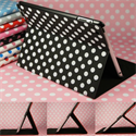Image de FS00139 Polka Dots Smart Magnetic PU Leather Case Cover Stand for iPad 2