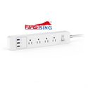 Firstsing Power Strip Switched Socket with overload protection with Quick Charger 3.0 Travel Adapter の画像