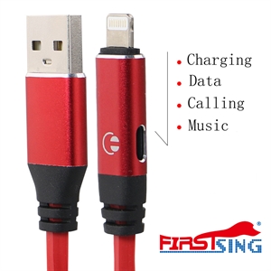 Изображение Firstsing Multi-Function Lightning Fast Charging Data Cable Support Music and Calling Control