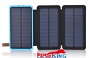 Firstsing Solar Charger 20000mAh Power Bank Dual USB Output with 3 Solar Panels External Battery Bank の画像