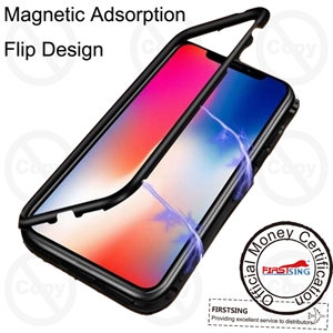 Изображение Firstsing 360 Double Protection Sided Glass Magnetic Adsorption Phone Case for iPhone XR XS Max X 8 7