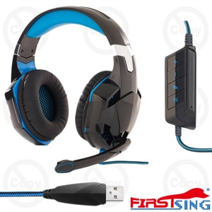 Firstsing Lighted Gaming Headset with Virtual 7.1 Surrounded Sound Cable Control Over Ear Stereo Headset for PC の画像
