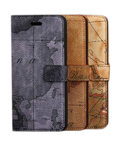 Image de New Magnetic Flip Stand Vintage Map Design PC+PU Leather Case for iPhone 6